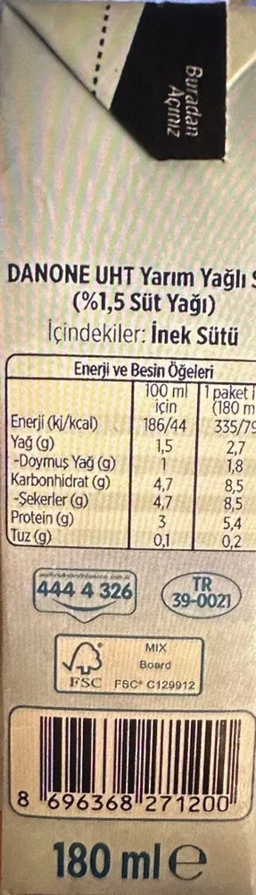 Danone sade süt