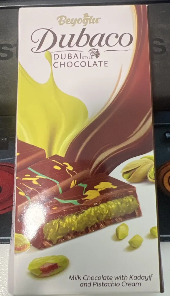 Dubaco Dubai Style Chocolate with Kadaif and Pistachio Cream