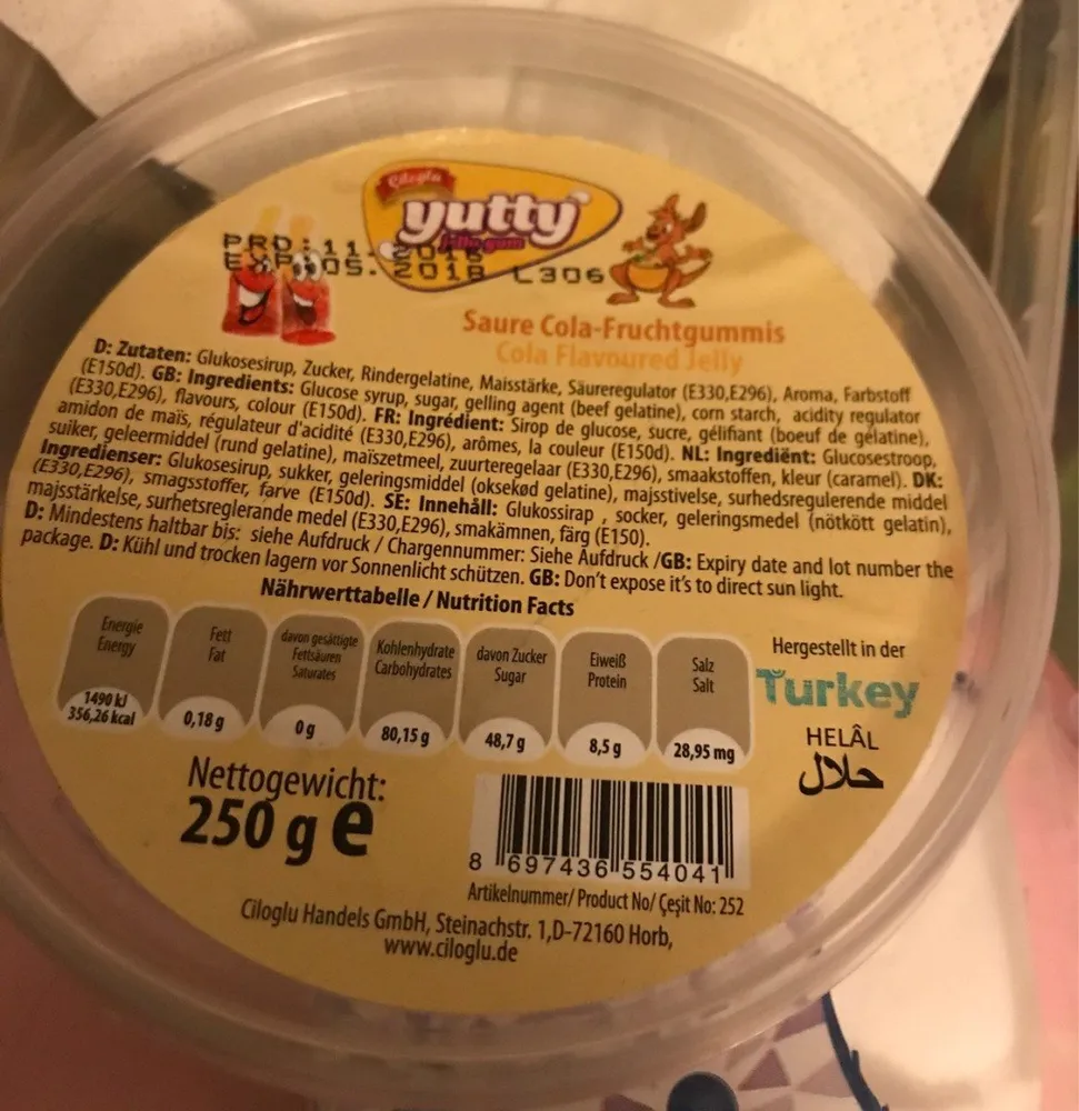 Saure cola - frchtgummis