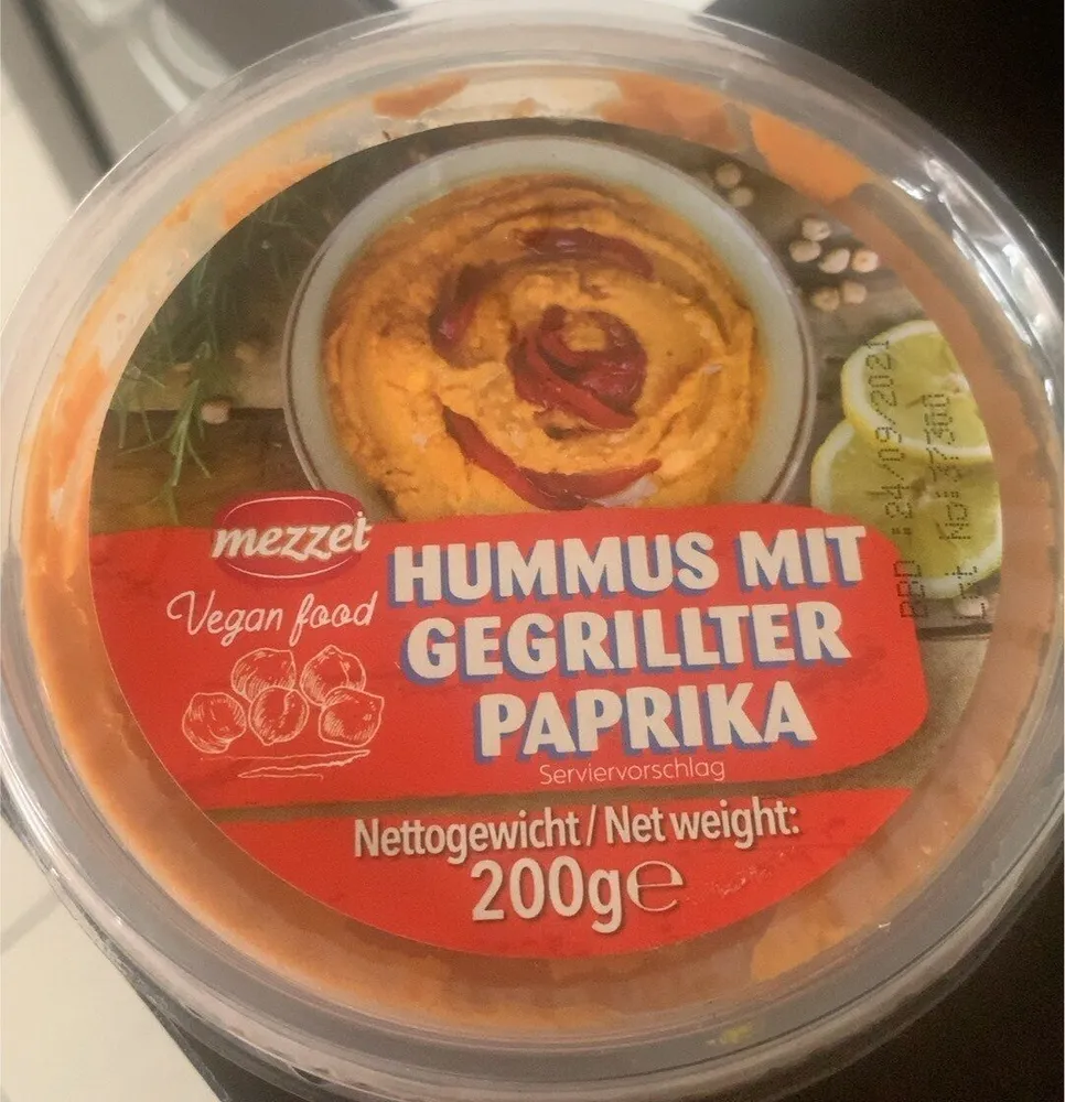 Hummus mit gegrillter paprika