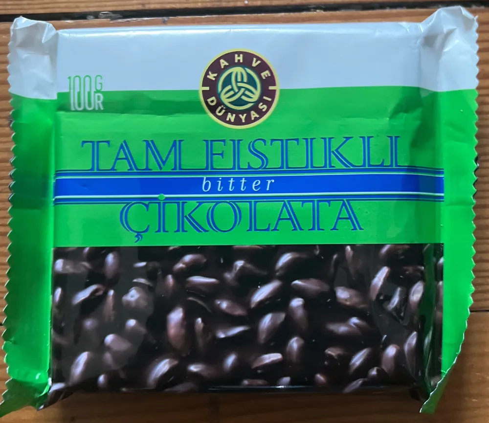 TAM FİSTİKLİ bitter ÇİKOLATA