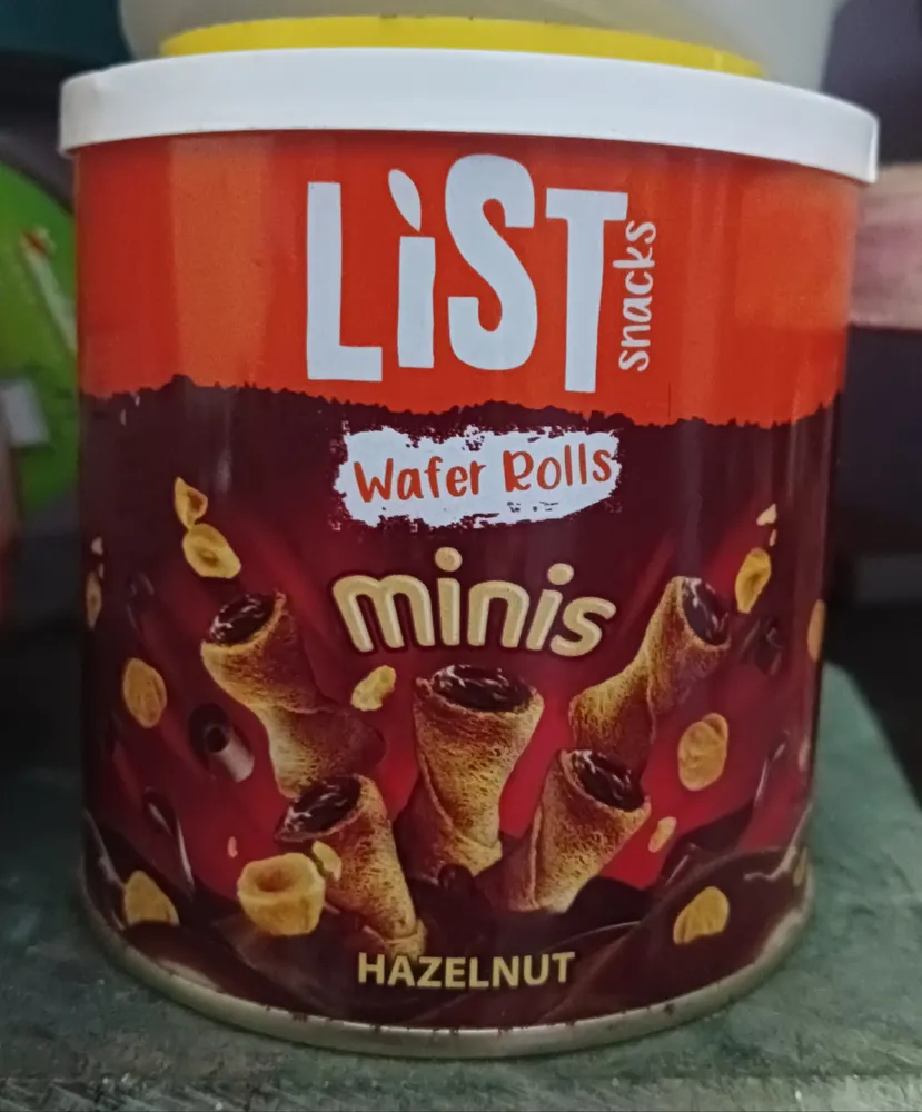 List snacks wafer rolls minis