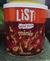 List snacks wafer rolls minis