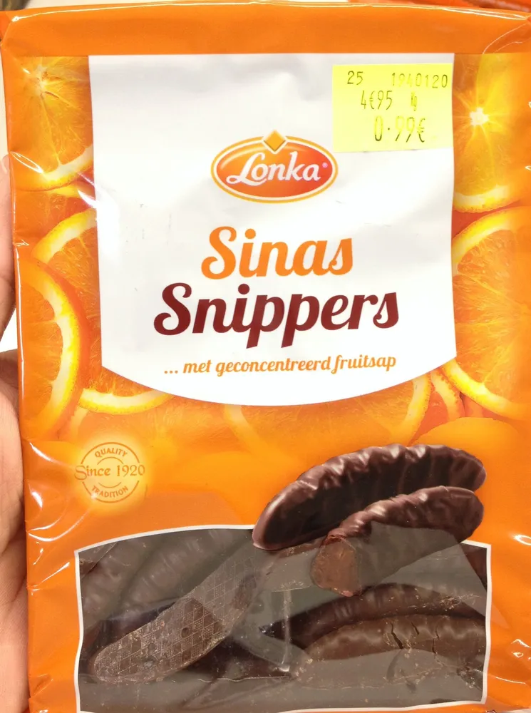 Sinas snippers - Confiserie chocolatée au goût d'orange