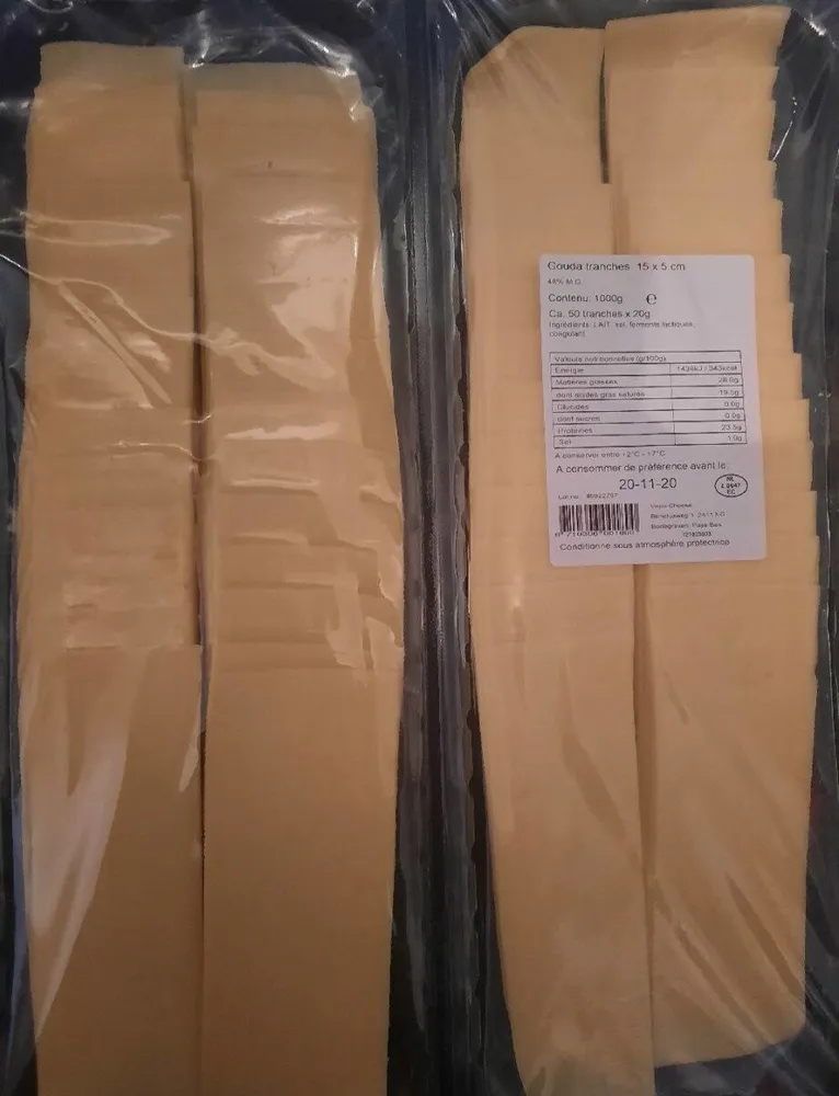 Gouda tranches 15×5 cm