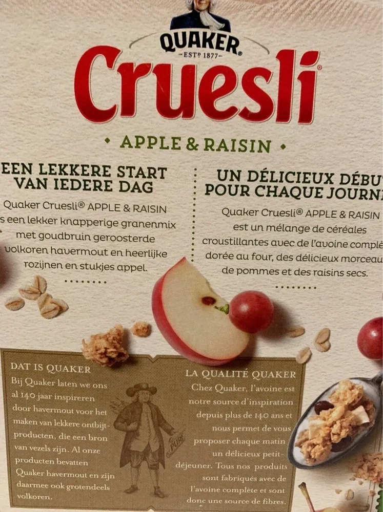 Cruesli appel raisin
