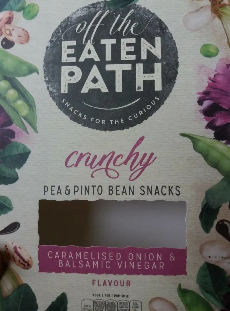 Crunchy pea & pinto bean snacks