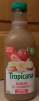 Banana strawberry pressed fruit juice