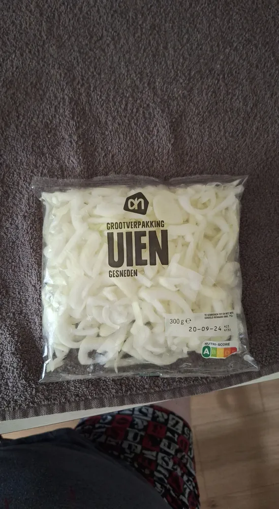 Uien gesneden
