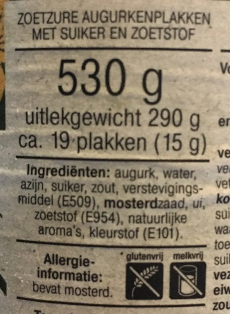 Augurkenplakken zoetzuur