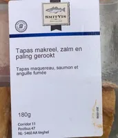 Tapas makreel, zalm en paling gerookt