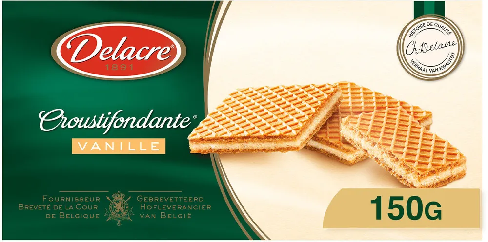 Biscuits Delacre Croustifondant Gaufrettes Vanilles - 150g