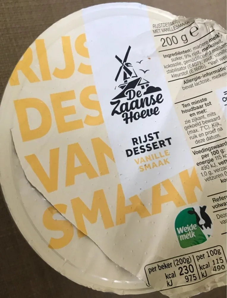 RIJST DESSERT VANILLE SMAAK