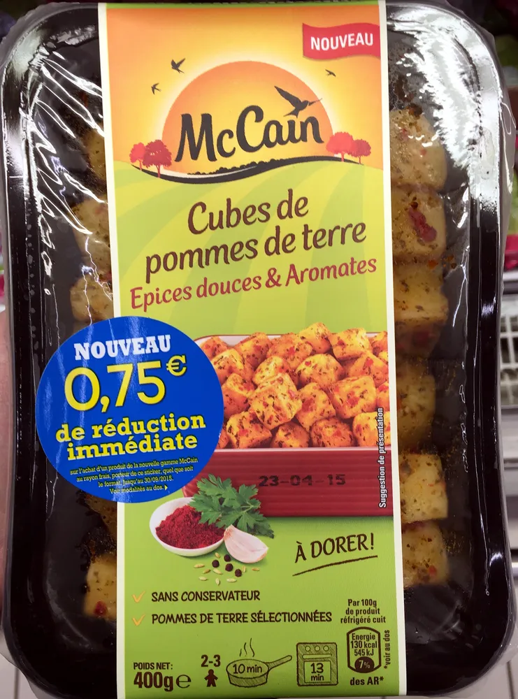 Cubes de pommes de terre Épices douces & Aromates