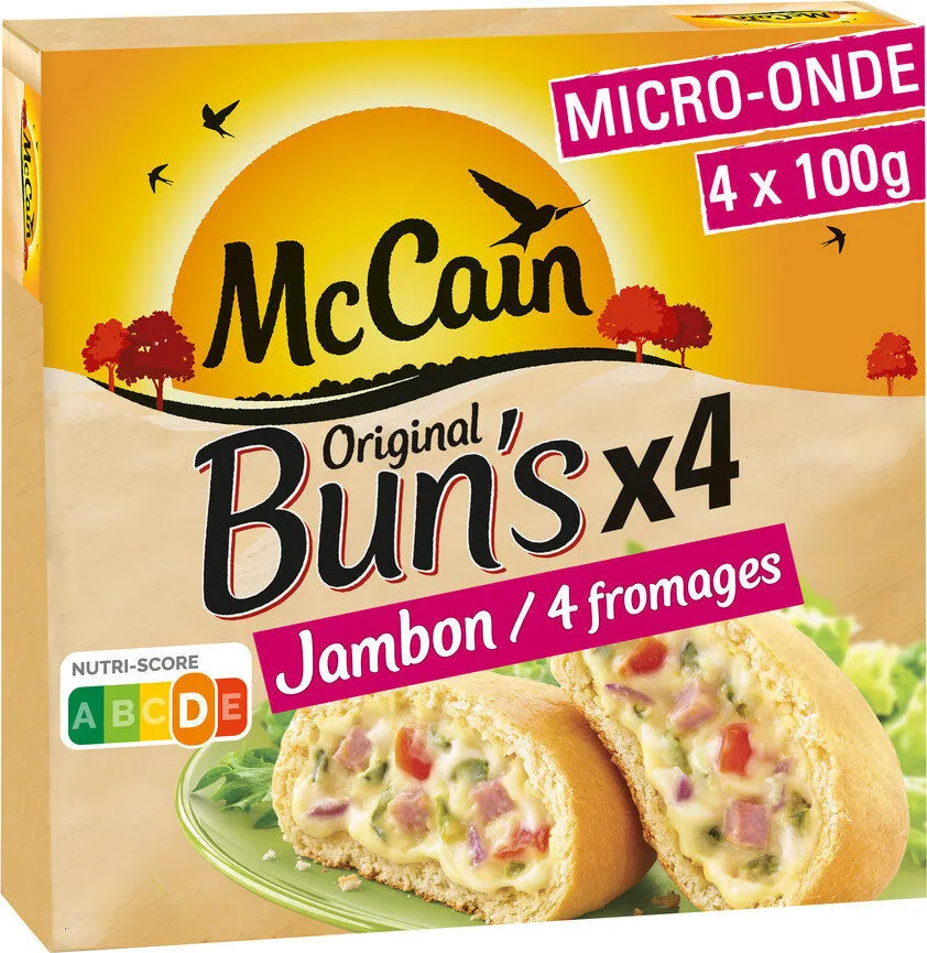 Buns jambon 4 fromages oignon
