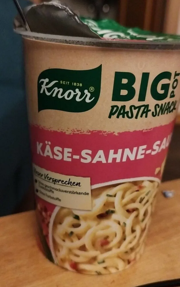 Big Pasta Snack Käse Sahne Sauce
