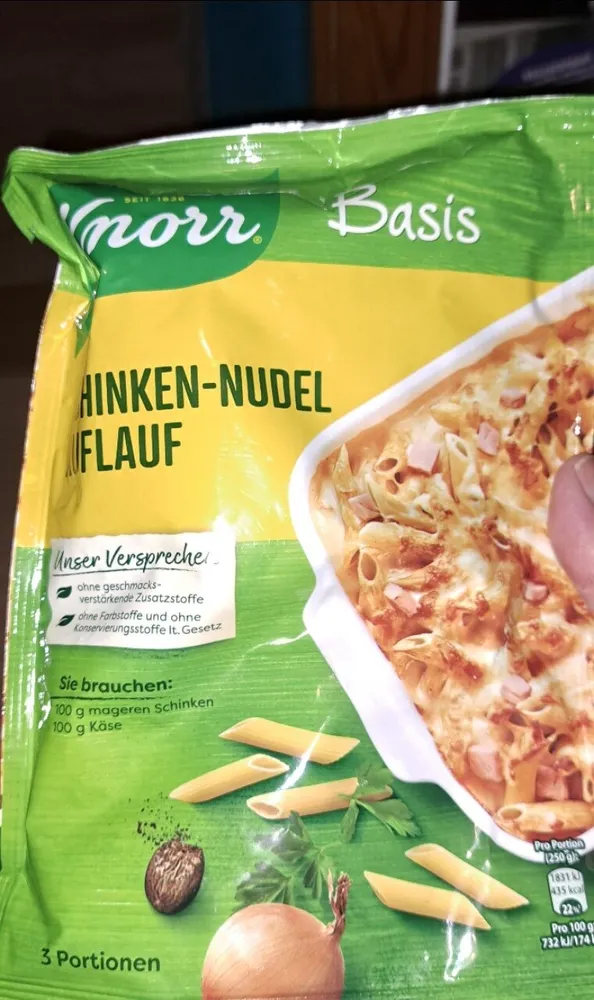 Schinken Nudelauflauf