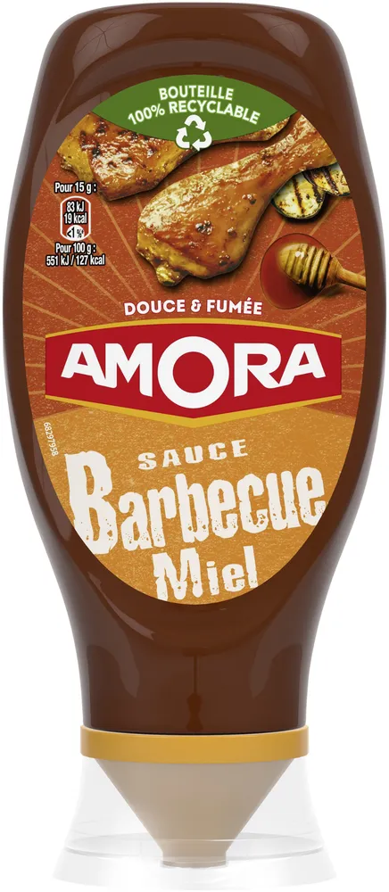 Amora Sauce Barbecue Miel Flacon Souple 485g