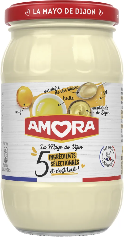 AMORA Mayonnaise de Dijon 5 Ingrédients Bocal 235g