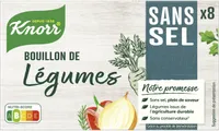 KNORR Bouillon de Légumes Sans Sel 8 Tablettes 72g