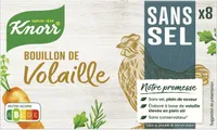 KNORR Bouillon de Volaille Sans Sel 8 Tablettes 72g