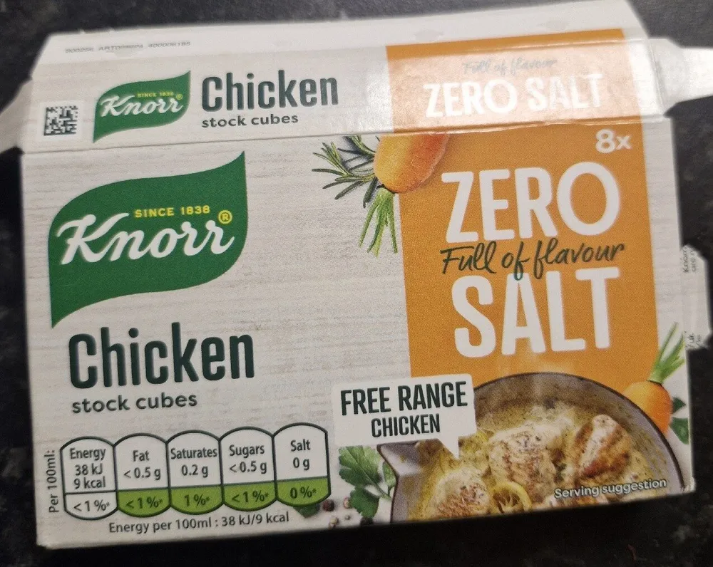Knorr zero salt chicken stock cubes