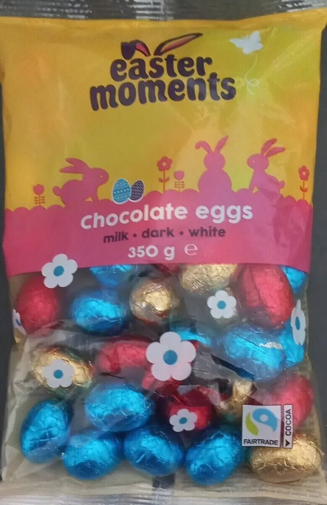 Chocolate eggs milk · dark · white