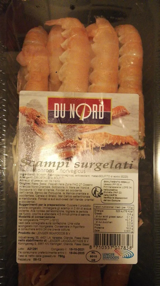 Scampi surgelati