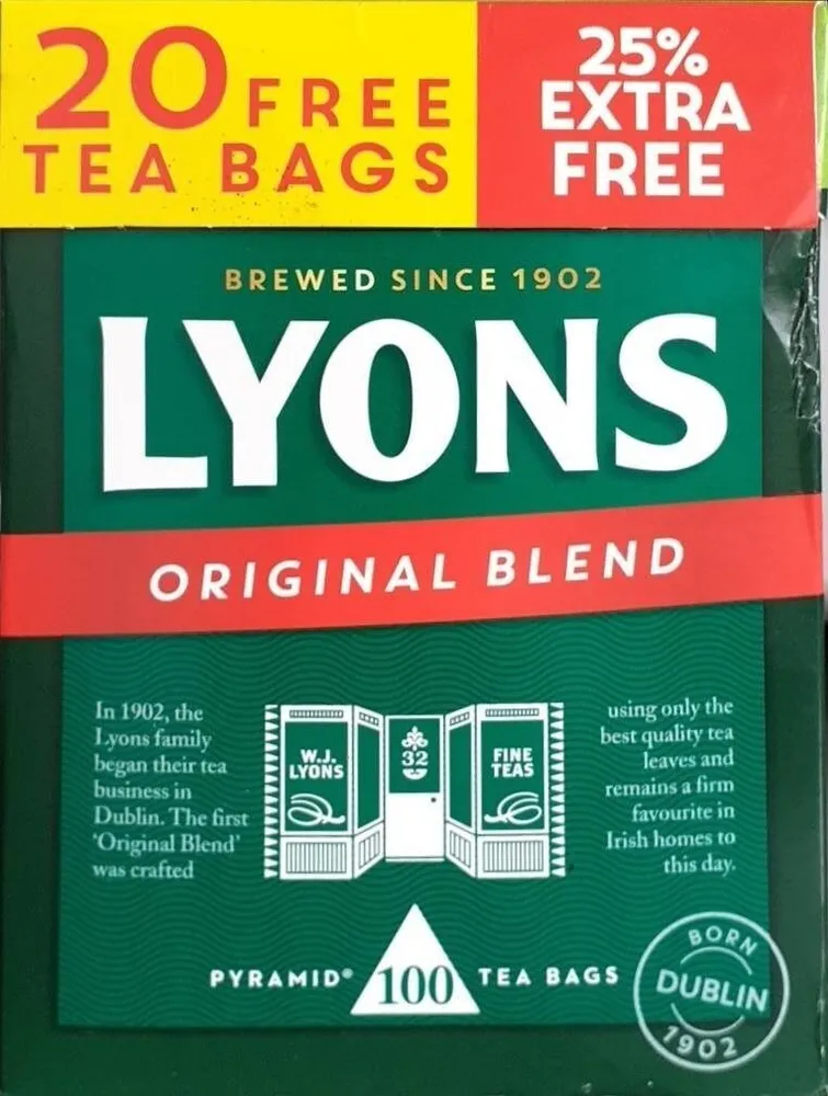Lyons original blend teabags