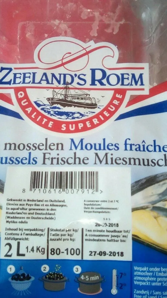 Moules fraîches 2 litres