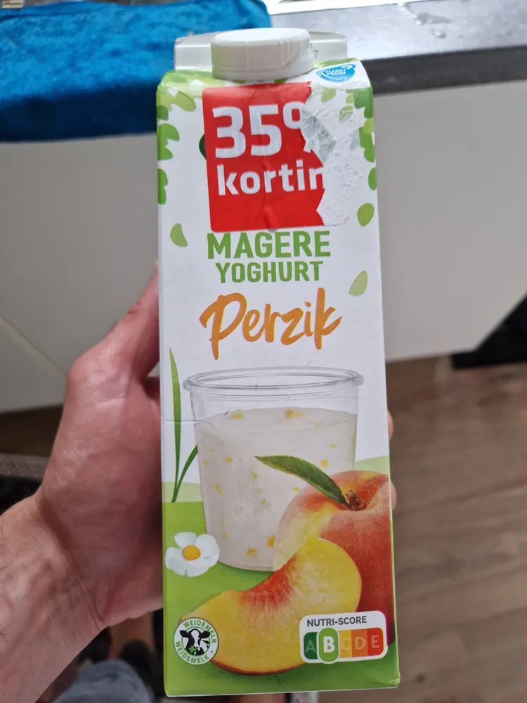 Magere yoghurt perzik