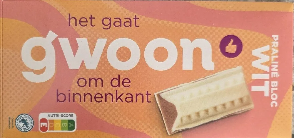 Choclade Praliné Bloc Wit