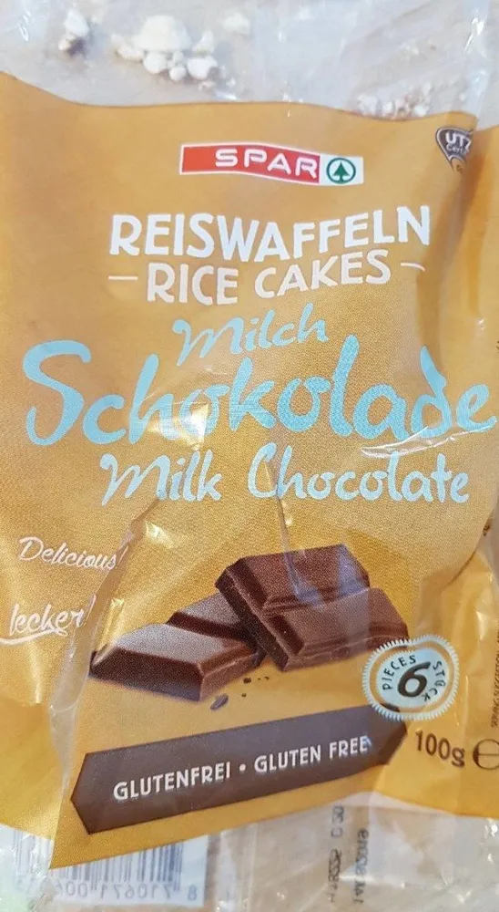 Rice cakes with  milk chocolate