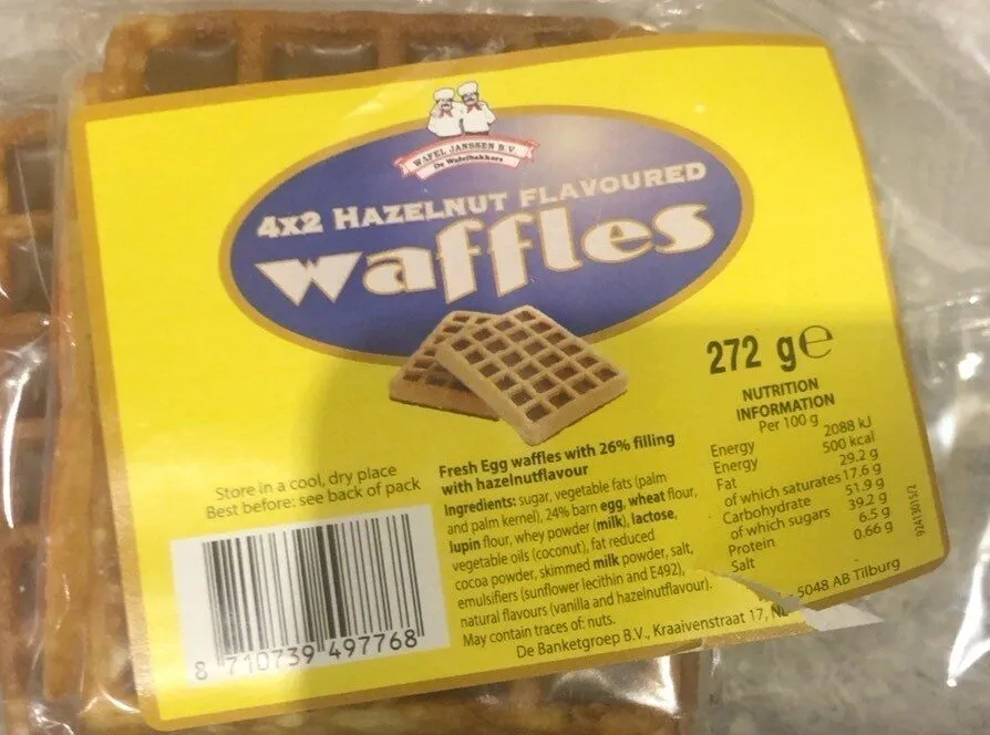 hazelnut flavoured waffles