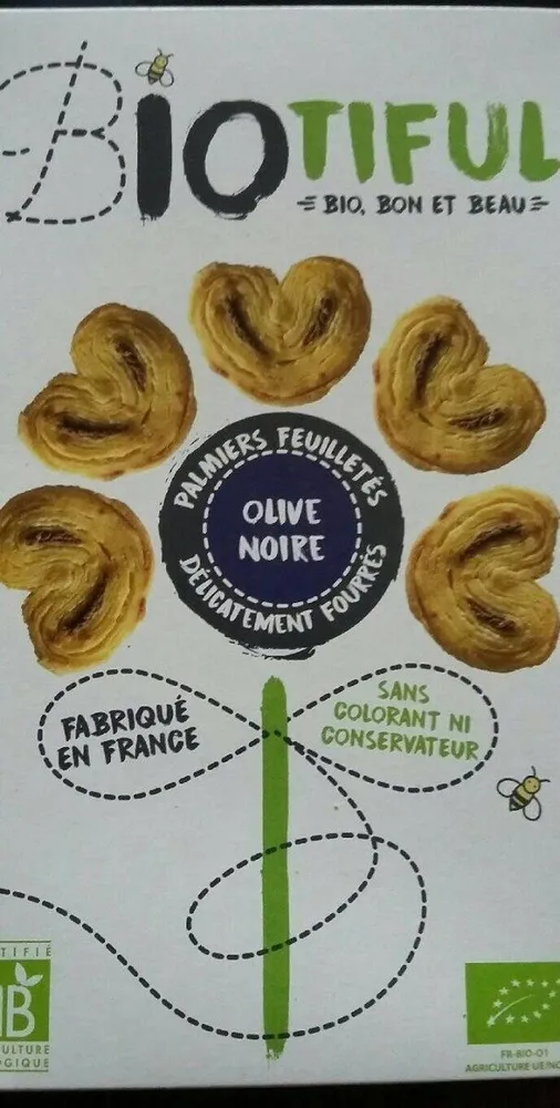 Palmiers feuilletés olive noire