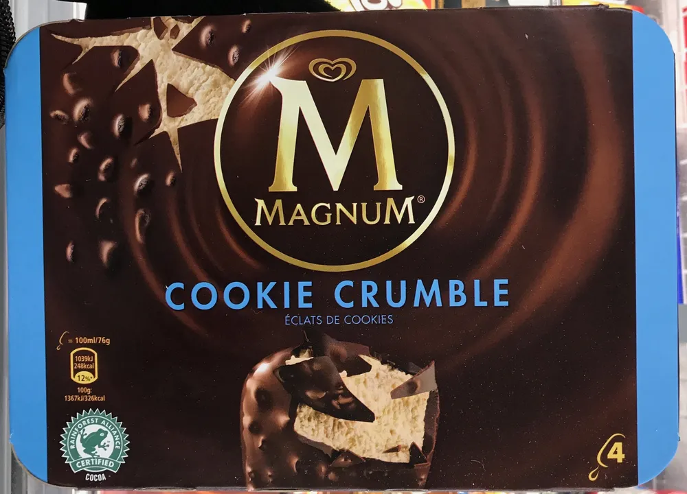 Magnum Batonnet Glace Cookie Crumble x4 400ml