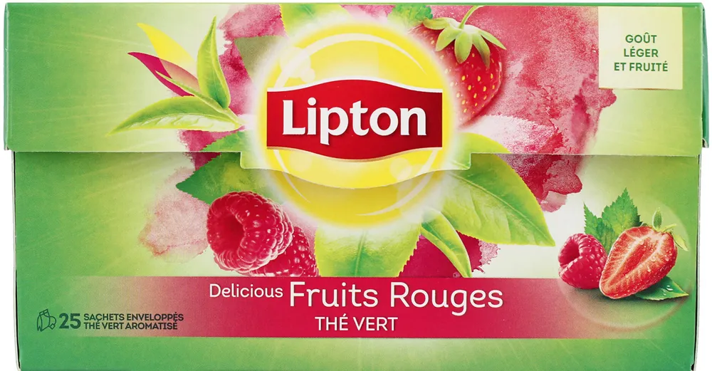 Lipton Thé Vert Fruits Rouges 25 Sachets
