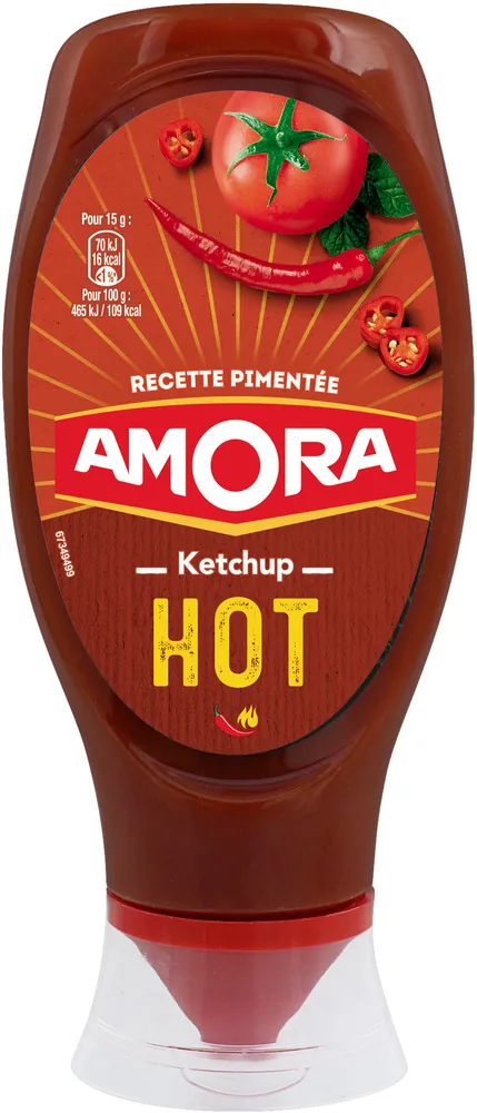 Amora Ketchup Hot Epice Piment Flacon Souple 450g