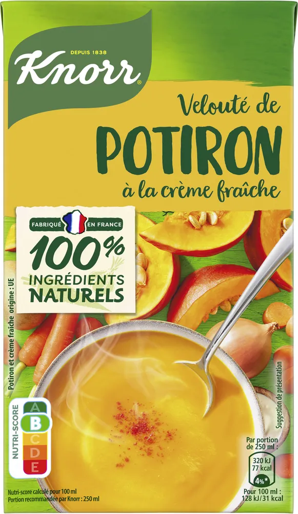 KNORR Soupe Liquide Velouté de Potiron à la Crème Fraîche 1 L