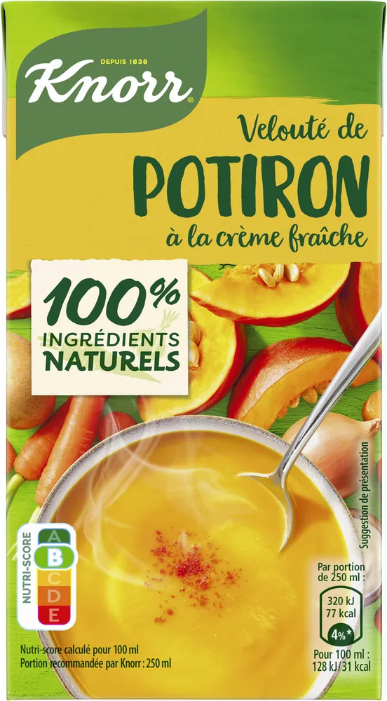 Knorr Soupe Liquide Velouté Potiron Crème Fraîche 50cl