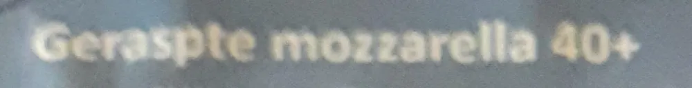 Geraspte mozzarella