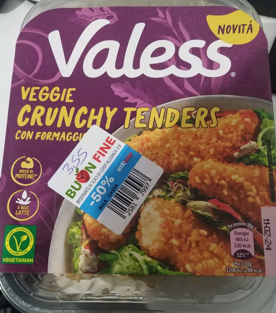 Veggie crunchy tenders con formaggio