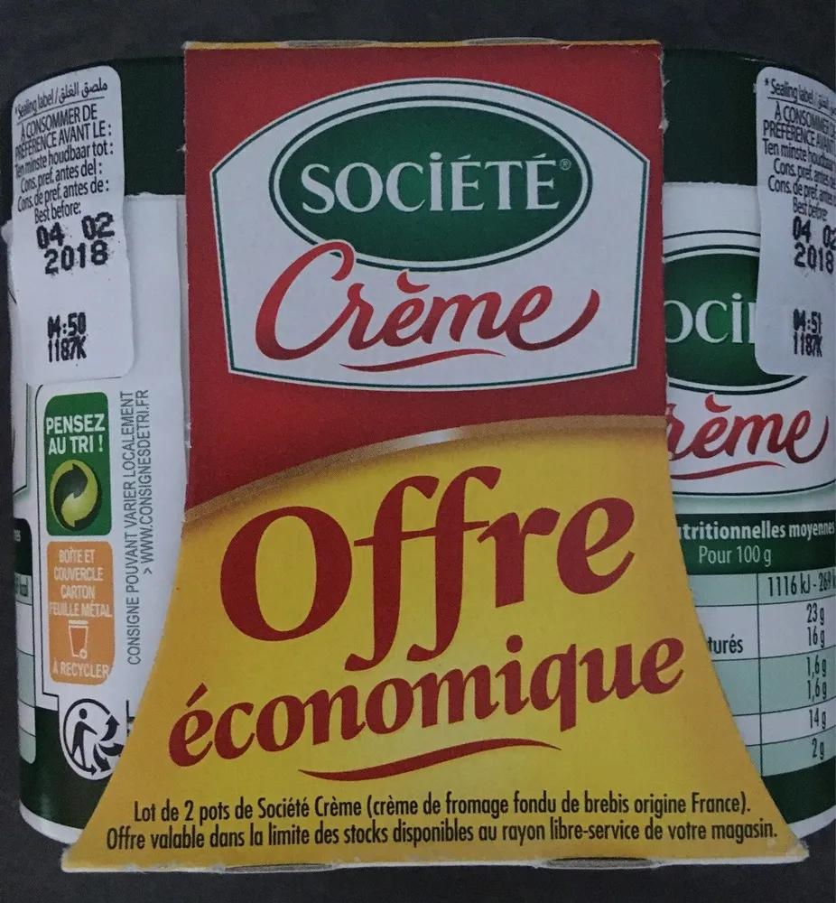 Société Crème - offre économique - 23% M.G.