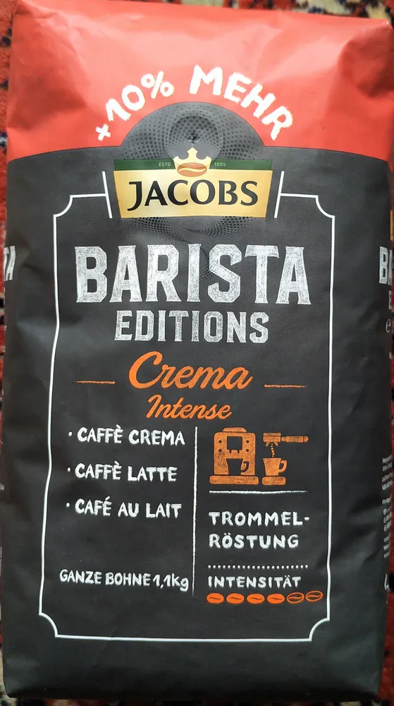 Barista Editions Crema Intense Röstkaffee, ganze Bohnen