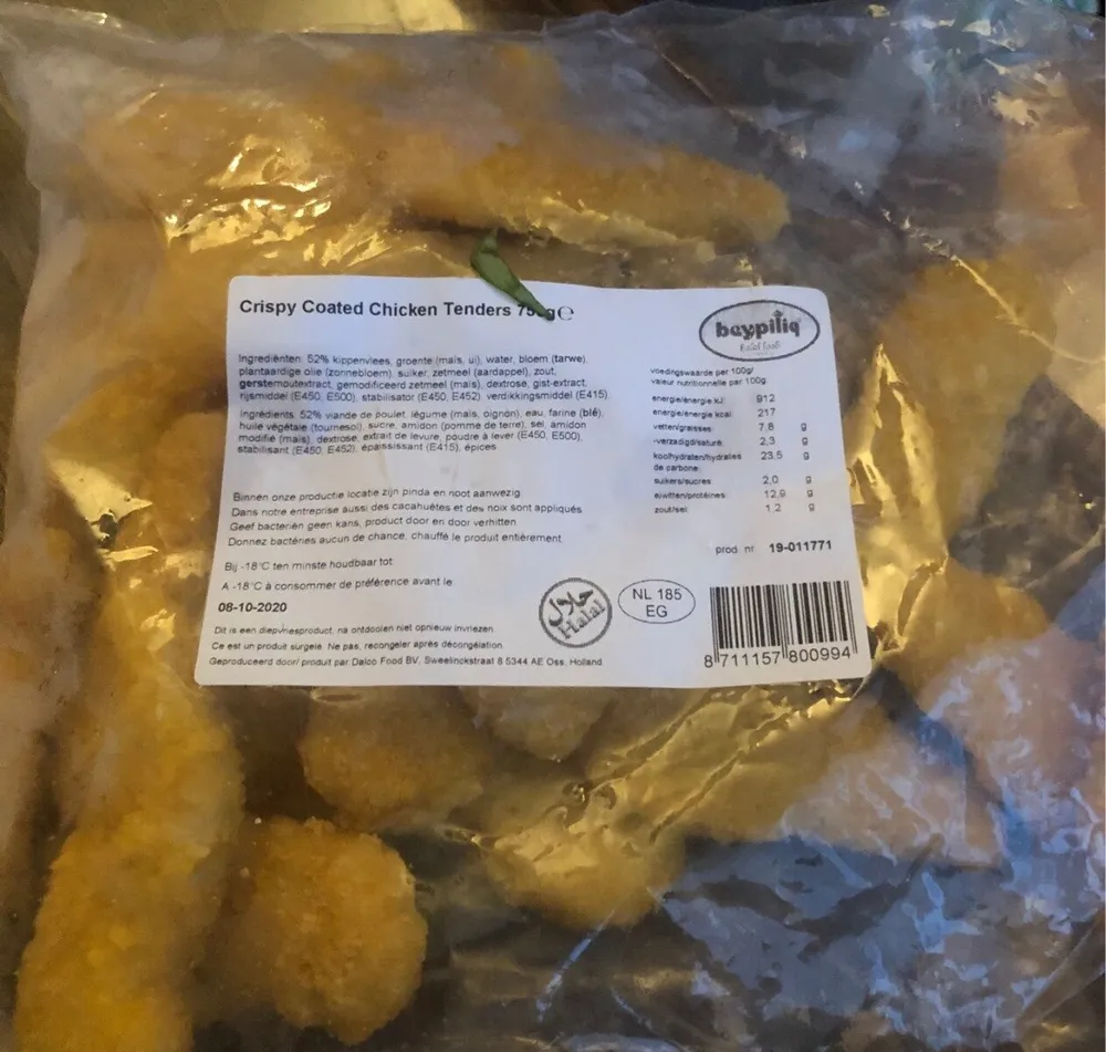 Crispy coated chicken tenders