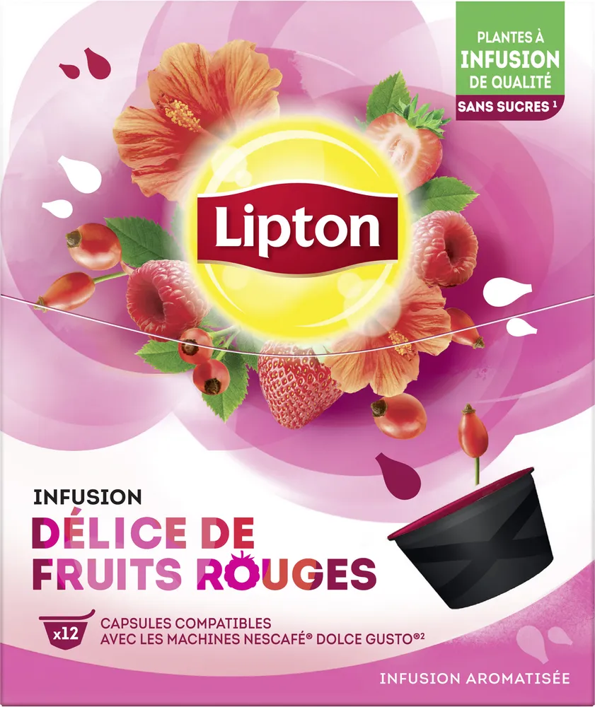 Lipton Infusion Délice de Fruits Rouges 12 Capsules