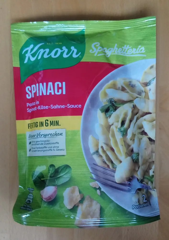 Spinaci Spinat-Käse-Sahne Sauce Nudeln