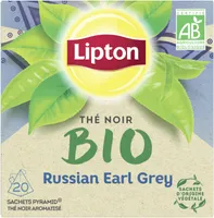 Lipton Thé Noir Bio Russian Earl Grey 20 Sachets
