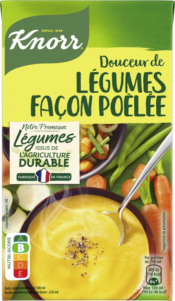 KNORR Soupe Liquide Douceur de Légumes Façon Poêlée 1L