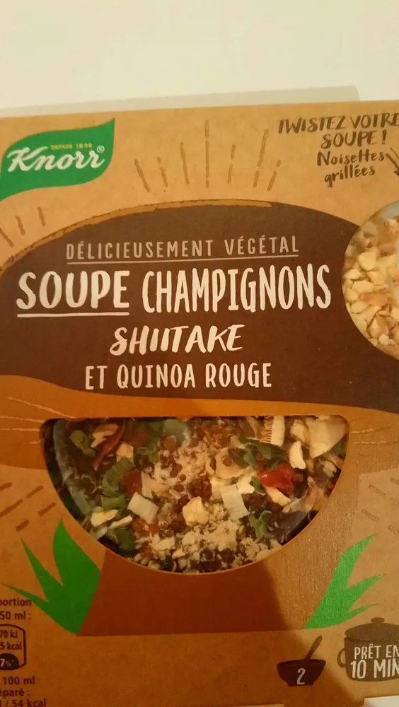 Soupe champignons shiitake et quinoa rouge